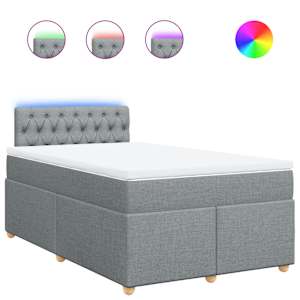 Box spring postel s matrací světle šedá 120 x 200 cm textil - obrázek 2