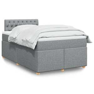 Box spring postel s matrací světle šedá 120 x 200 cm textil - obrázek 1