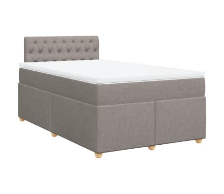 vidaXL Κρεβάτι Boxspring με Στρώμα Taupe 120x200 εκ. Υφασμάτινο