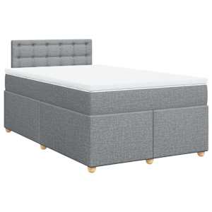 Box spring postel s matrací světle šedá 120 x 200 cm textil - obrázek 3