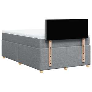 Box spring postel s matrací světle šedá 120 x 200 cm textil - obrázek 8