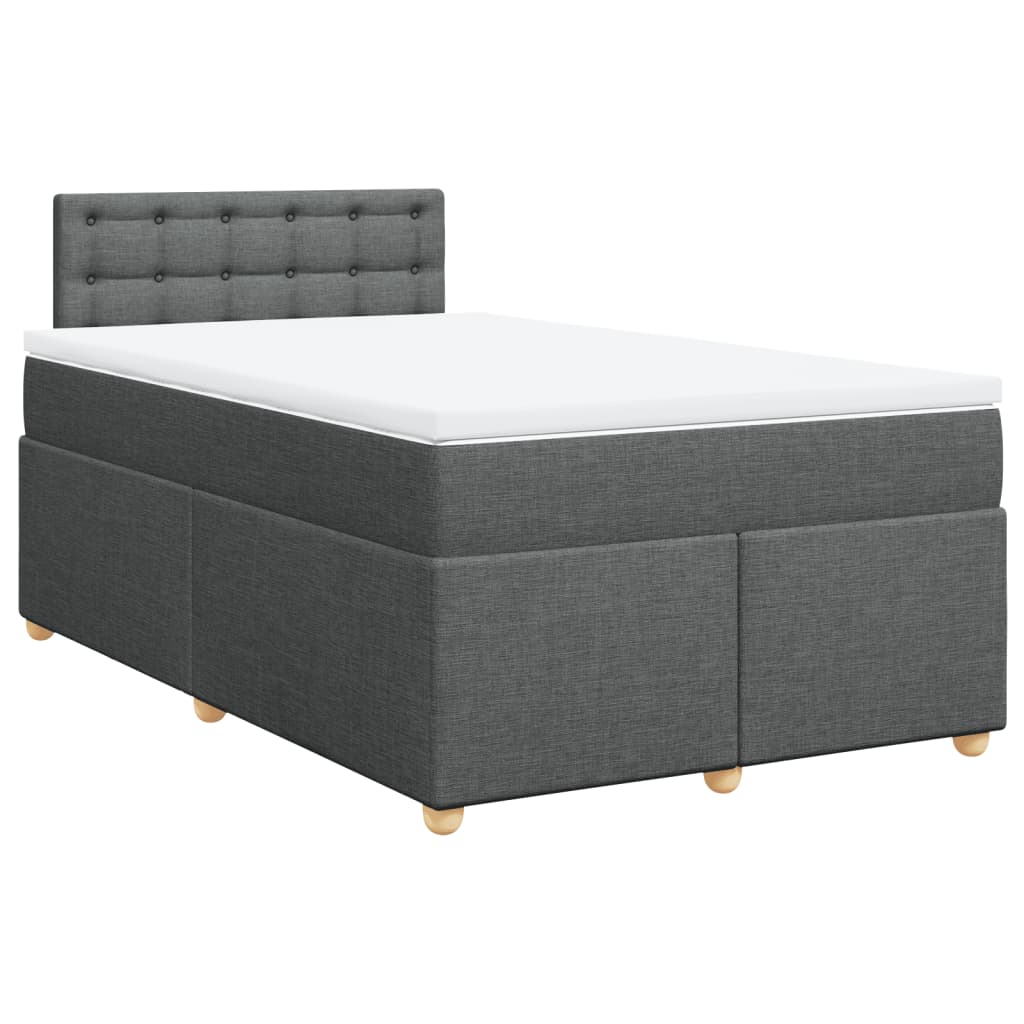 Thumbnail - vidaXL Boxspringbett mit Matratze Dunkelgrau 120x200 cm Stoff