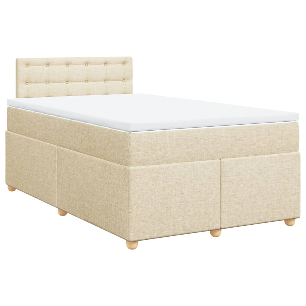 Thumbnail - vidaXL Boxspringbett mit Matratze Creme 120x200 cm Stoff