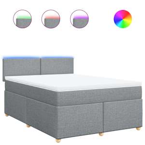 Box spring postel s matrací světle šedá 140 x 190 cm textil - obrázek 2