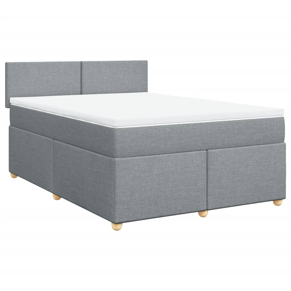 Thumbnail - vidaXL Boxspringbett mit Matratze Hellgrau 140x190 cm Stoff