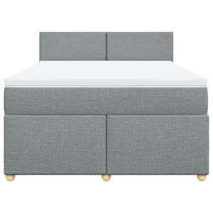 Box spring postel s matrací světle šedá 140 x 190 cm textil - obrázek 6