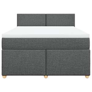 Box spring postel s matrací tmavě šedý 140 x 190 cm textil - obrázek 6