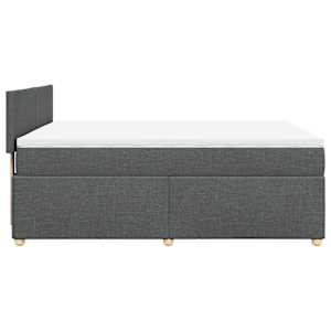 Box spring postel s matrací tmavě šedý 140 x 190 cm textil - obrázek 7