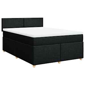 Box spring postel s matrací černá 140 x 190 cm textil - obrázek 3