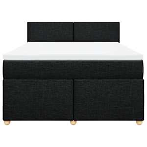 Box spring postel s matrací černá 140 x 190 cm textil - obrázek 6