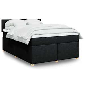 Box spring postel s matrací černá 140 x 190 cm textil - obrázek 1