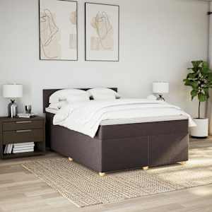 Box spring postel s matrací tmavě hnědá 140x190 cm textil - obrázek 4