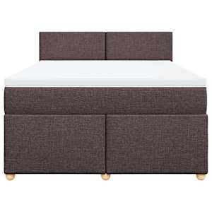 Box spring postel s matrací tmavě hnědá 140x190 cm textil - obrázek 6