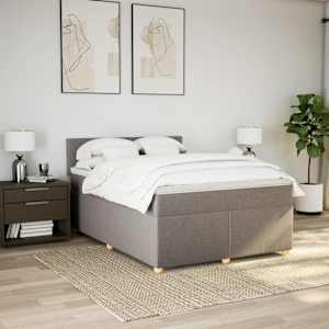Box spring postel s matrací taupe 140x190 cm textil - obrázek 4