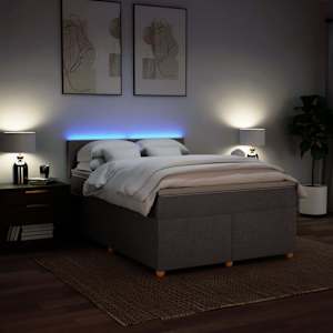 Box spring postel s matrací taupe 140x190 cm textil - obrázek 5