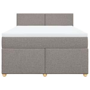 Box spring postel s matrací taupe 140x190 cm textil - obrázek 6