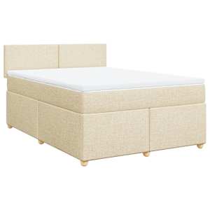 Box spring postel s matrací krémová 140x190 cm textil - obrázek 3