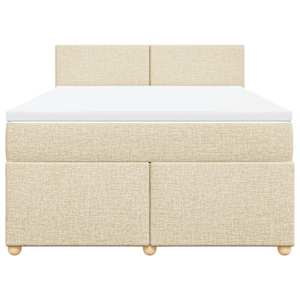 Box spring postel s matrací krémová 140x190 cm textil - obrázek 6