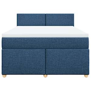 Box spring postel s matrací modrá 140x190 cm textil - obrázek 6
