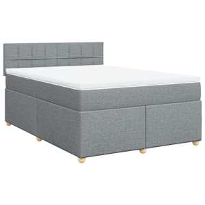 Box spring postel s matrací světle šedá 140 x 190 cm textil - obrázek 3