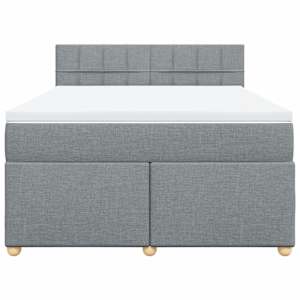 Box spring postel s matrací světle šedá 140 x 190 cm textil - obrázek 6