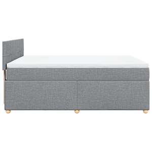 Box spring postel s matrací světle šedá 140 x 190 cm textil - obrázek 7