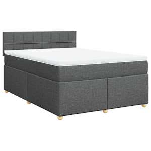Box spring postel s matrací tmavě šedý 140 x 190 cm textil - obrázek 3