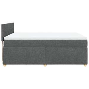 Box spring postel s matrací tmavě šedý 140 x 190 cm textil - obrázek 7