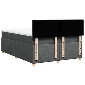 Box spring postel s matrací tmavě šedý 140 x 190 cm textil - obrázek 8