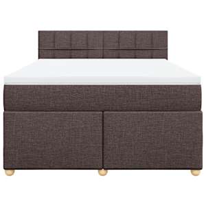 Box spring postel s matrací tmavě hnědá 140x190 cm textil - obrázek 6