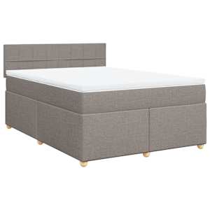 Box spring postel s matrací taupe 140x190 cm textil - obrázek 3