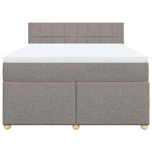 Box spring postel s matrací taupe 140x190 cm textil - obrázek 6