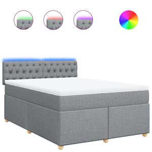 Box spring postel s matrací světle šedá 140 x 190 cm textil - obrázek 2