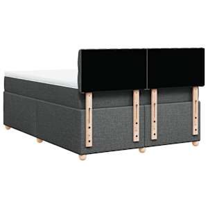 Box spring postel s matrací tmavě šedý 140 x 190 cm textil - obrázek 8