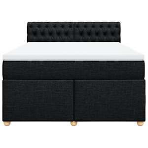 Box spring postel s matrací černá 140 x 190 cm textil - obrázek 6