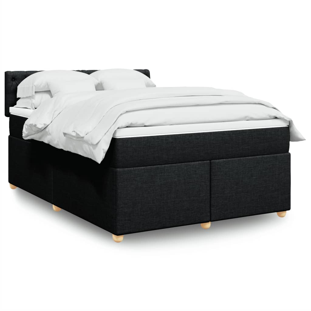 Boxspringbett mit Matratze Schwarz 140×190 cm Stoff