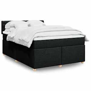 Box spring postel s matrací černá 140 x 190 cm textil - obrázek 1