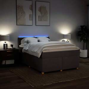 Box spring postel s matrací tmavě hnědá 140x190 cm textil - obrázek 5