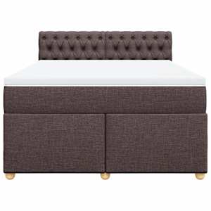 Box spring postel s matrací tmavě hnědá 140x190 cm textil - obrázek 6