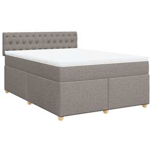 Box spring postel s matrací taupe 140x190 cm textil - obrázek 3