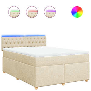 Box spring postel s matrací krémová 140x190 cm textil - obrázek 2
