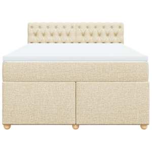 Box spring postel s matrací krémová 140x190 cm textil - obrázek 6