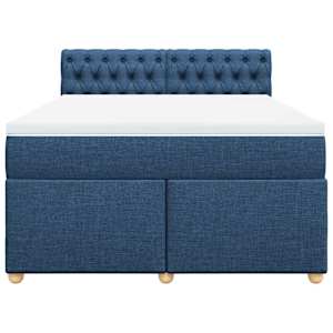 Box spring postel s matrací modrá 140x190 cm textil - obrázek 6