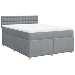 Box spring postel s matrací světle šedá 140 x 190 cm textil - obrázek 3