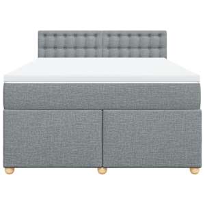 Box spring postel s matrací světle šedá 140 x 190 cm textil - obrázek 6