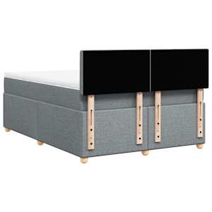 Box spring postel s matrací světle šedá 140 x 190 cm textil - obrázek 8