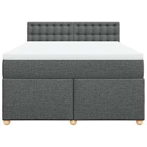Box spring postel s matrací tmavě šedý 140 x 190 cm textil - obrázek 6