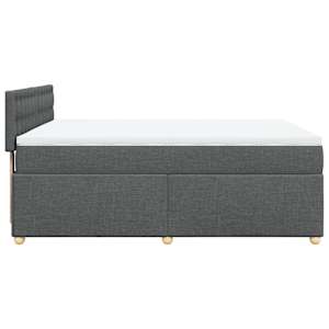 Box spring postel s matrací tmavě šedý 140 x 190 cm textil - obrázek 7