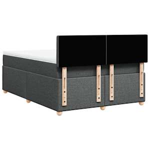 Box spring postel s matrací tmavě šedý 140 x 190 cm textil - obrázek 8