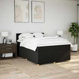 Box spring postel s matrací černá 140 x 190 cm textil - obrázek 4